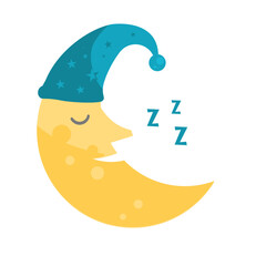 sleeping moon — vector illustration