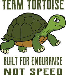 Funny team tortoise graphic design featuring a cartoon turtle Art & Illustration