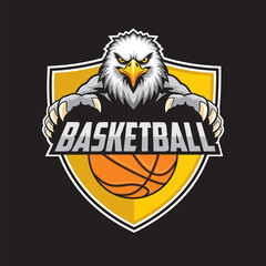 basketball club logo eagle vector illustration design