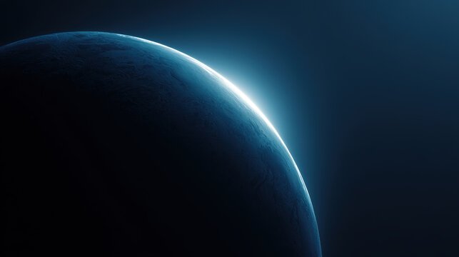 Blue starry sky earth flowing curve technology background