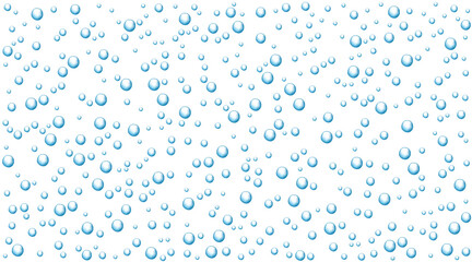 Micellar water, blue air bubble background.