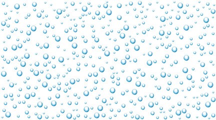 Micellar water, blue air bubble background.