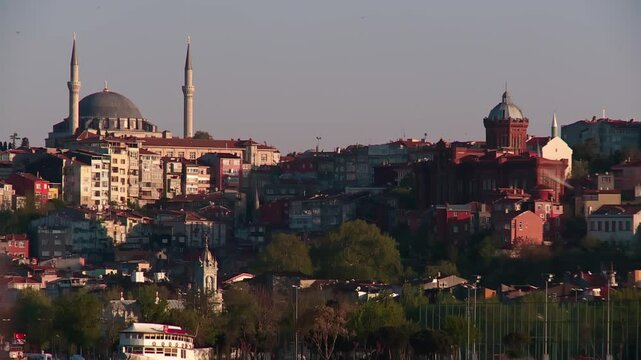 Phanar Greek Orthodox College. The famous red high school in the Balat district of Istanbul.