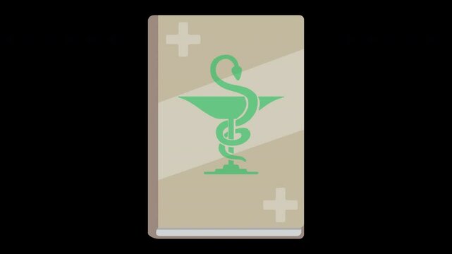 Medical book cover design elegant symbol of healthcare and wellness professional medical graphic on a Transparent Background