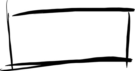 Hand Drawn Rectangle Frame with Rough Brush Strokes