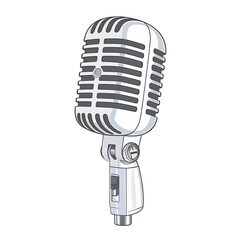 Fototapeta premium Vintage Silver Microphone Retro Style Recording Studio