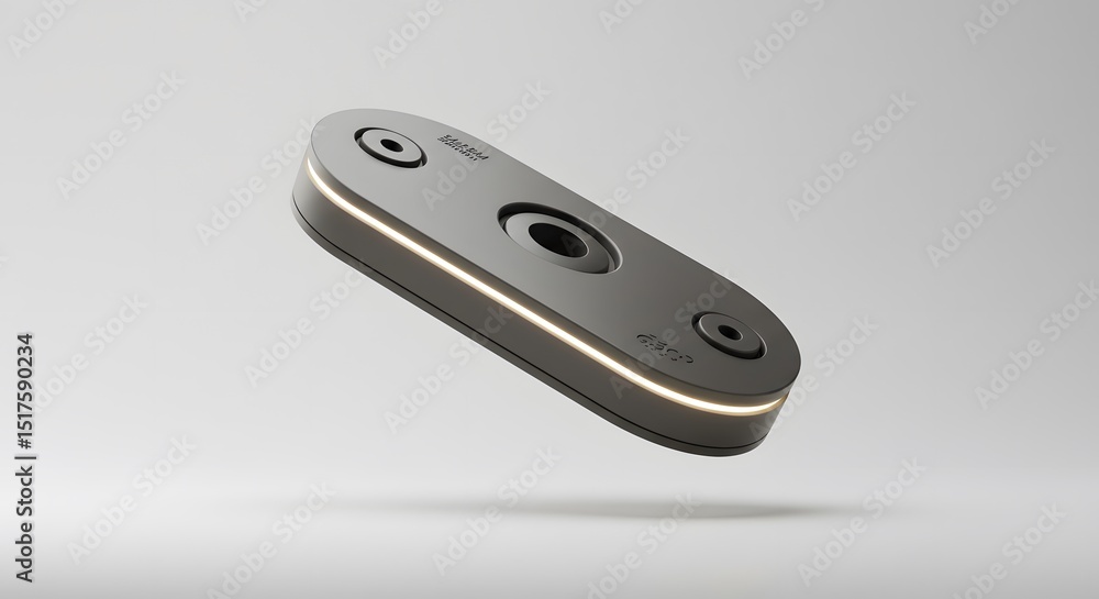 Poster sleek minimalist technological gadget design a futuristic device concept with subtle illumination