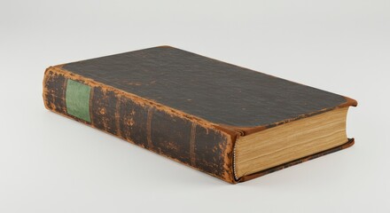 Obraz premium Antique Book: Dark Leather Binding, Aged Texture, Vintage Style