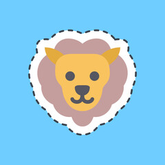 Cutting line sticker leo the lion. Zodiac horoscope elements.