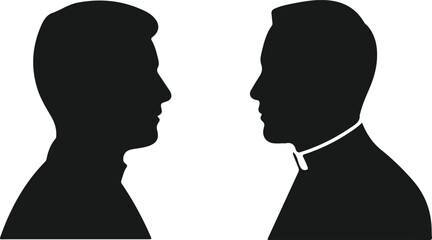 Silhouette icon of a parson or clergyman