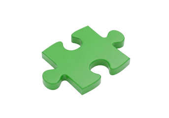 Fototapeta premium Green Puzzle Piece Symbol of Environmental Problem Solving and Sustainability