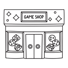 black and white, Cute Storefront Bold & Easy coloring book, Cute Storefront Bold & Easy coloring pages, line art, victor illustration, kawaii, coloring book, coloring pages, digital illustration