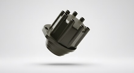 Detailed 3D Render of an Eight Cylinder Engine Distributor Cap Automotive Part