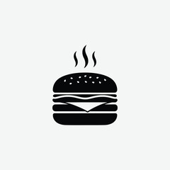 Playful Cartoon Hamburger Illustration – Kid-Friendly Fast Food Clipart in Flat Style