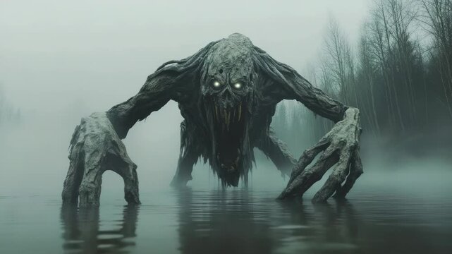 Horrific Swamp Monster Emerges from Misty Waters in this Terrifying Creature Feature