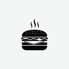 Playful Cartoon Hamburger Illustration – Kid-Friendly Fast Food Clipart in Flat Style