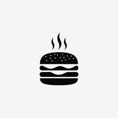 Playful Cartoon Hamburger Illustration – Kid-Friendly Fast Food Clipart in Flat Style