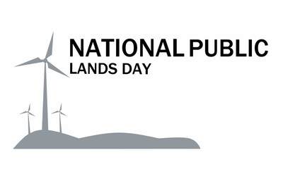 National Public Lands Day background, with green energy windmills.
