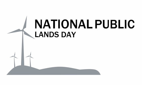 National Public Lands Day background, with green energy windmills.