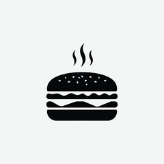 Playful Cartoon Hamburger Illustration – Kid-Friendly Fast Food Clipart in Flat Style