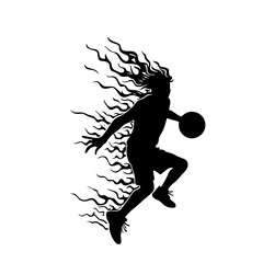 Illustration of basketball player icon 