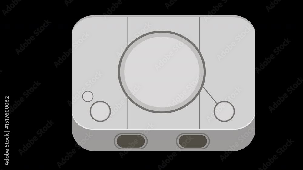 Poster retro game console icon animation on a transparent background seamless loop video