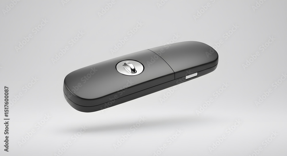 Poster sleek black usb data storage device with secure lock mechanism: high-resolution 3d render