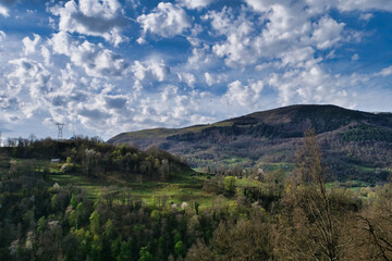 Beautiful mountain range with a clear blue sky
