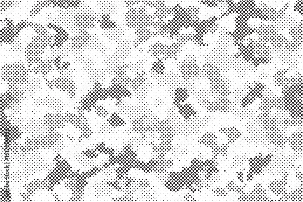 Poster Abstract halftone background. Military camouflage effect dot seamless pattern texture. Dotted background as design element.
