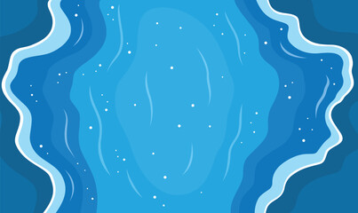 Aerial Top View of the Calm Deep Blue Center of a Peaceful and Serene Lake