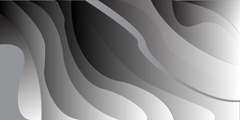 Abstract black and white wave design with smooth curves and futuristic digital texture