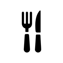 Silhouette Illustration of Fork and Knife