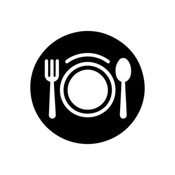 Silhouette Illustration of Restaurant Plate