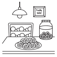 Hand drawn vector illustration, black & white design, Little corner bold & easy coloring book, Little corner bold & easy coloring pages, line art, coloring book, coloring pages, drawing book