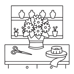 Hand drawn vector illustration, black & white design, Little corner bold & easy coloring book, Little corner bold & easy coloring pages, line art, coloring book, coloring pages, drawing book