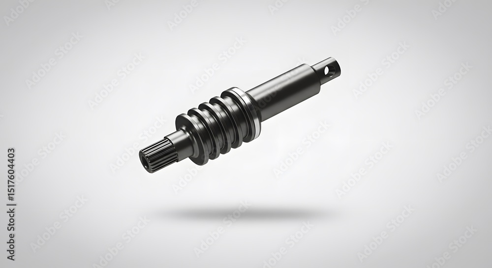 Poster precision engineered black metal component: detailed 3d render of a mechanical part