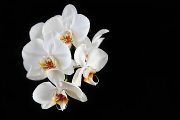 White Orchid Against Dark Background