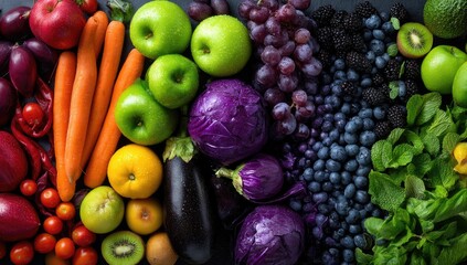 Colorful array of fresh produce