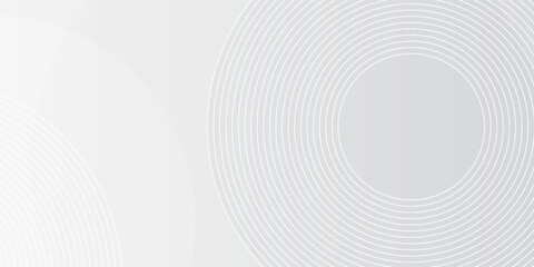 Fototapeta premium White geometric abstract background overlap layer on bright space with lines effect decoration. Modern graphic design element circles style concept for banner.