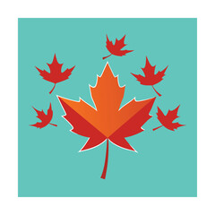 Falling autumn maple leaves colorful design