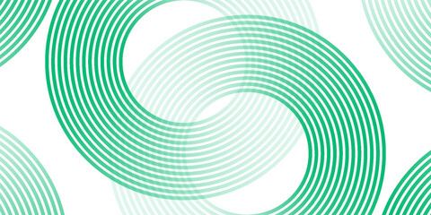 Green white abstract background overlap layer on bright space with circles effect decoration. Modern banner with lines style. Graphic design element stripes concept for flyer, card, or brochure cover