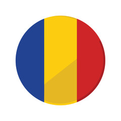 Fototapeta premium Glossy Circular Badge Icon of Andorra National Flag
