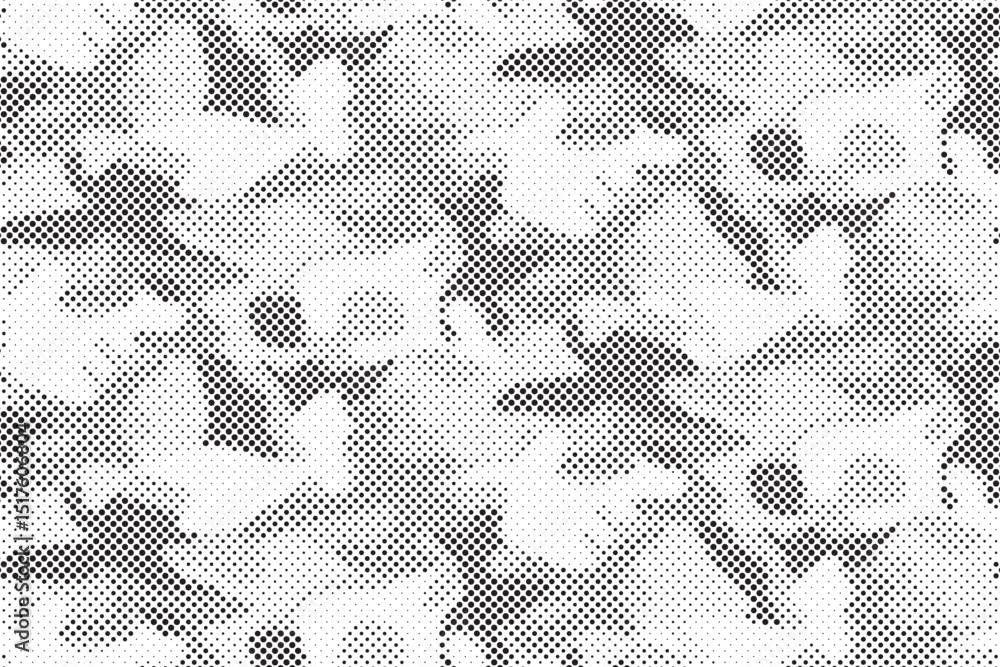 Leinwandbilder abstract halftone seamless camouflage pattern. repeating digital dotted hexagonal camo military text