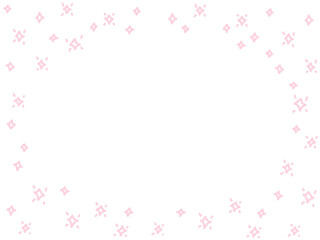 手描きのかわいいピンクのキラキラフレーム・星空・光