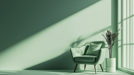 A green solid color background