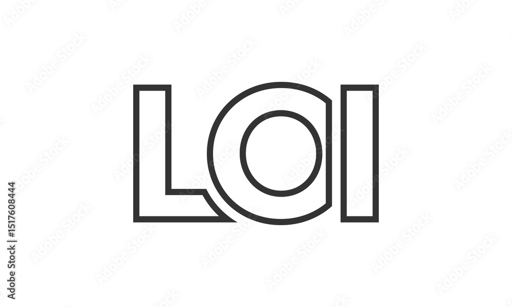Poster loi logo design template with strong and modern bold text. initial based vector logotype featuring s