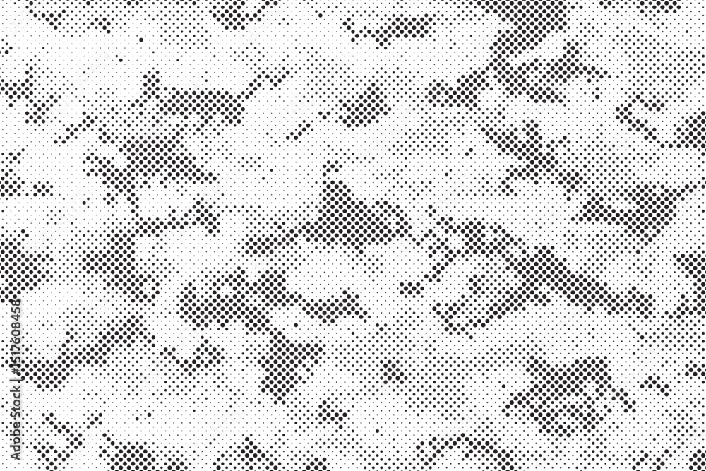 Poster abstract halftone seamless camouflage pattern. repeating digital dotted hexagonal camo military text