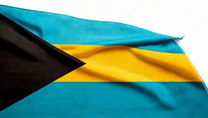 Bahamas flag on white background. copy space