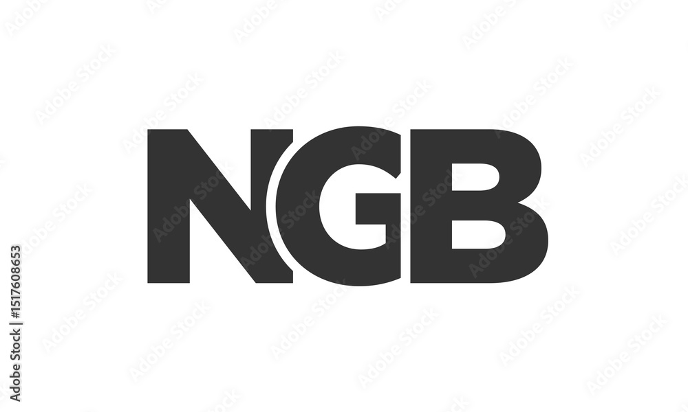 Fototapete ngb logo design template with strong and modern bold text. initial based vector logotype featuring s