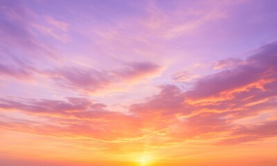 Obraz premium Lavender Burnt Orange Yellow Sky with Sunset Light Rays